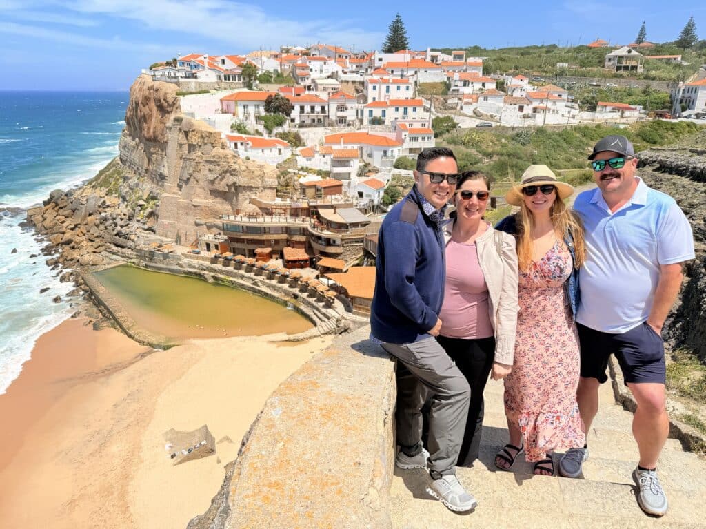 A cruise guest exploring Sintra in azenhas do mar in one of our tuk tuks โ just 45 minutes after leaving Lisbon port.