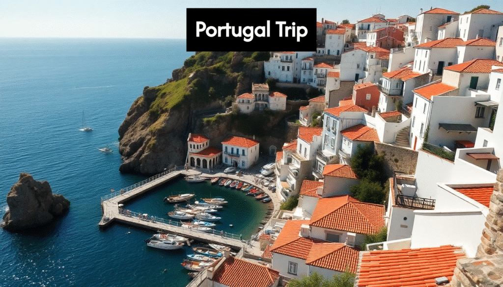 Scenic view of a Portuguese coastal town.