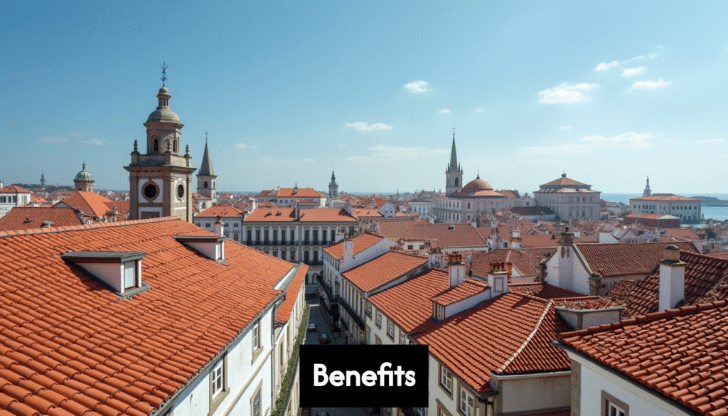 Scenic view of historic Portuguese city.