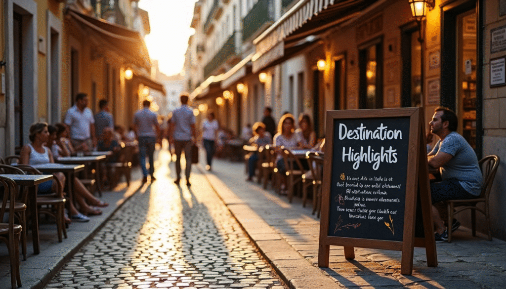 Lisbon historic street scene with people and sunlit buildings