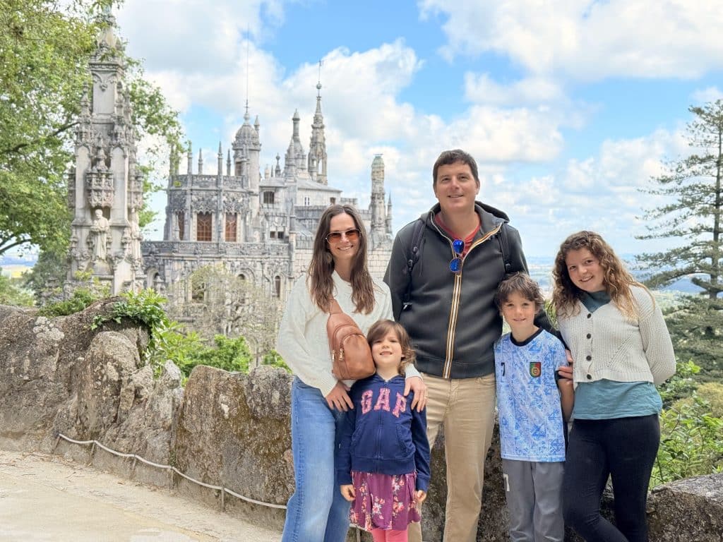 A family exploring the gardens of Quinta da Regaleira
