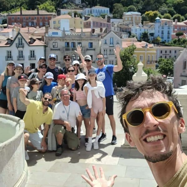 Guests enjoying a private Sintra tuk tuk tour with Yes, You Deserve!